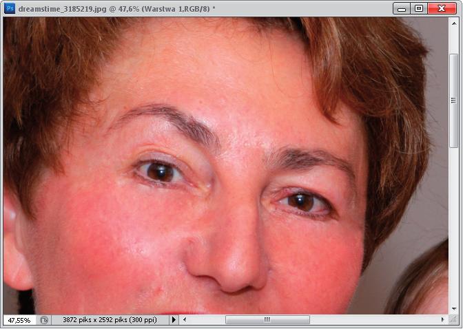 Photoshop CS5 PL. Szkoła efektu 153 Rysunek 5.10. Wszystkie zmarszczki zostały usunięte 11.