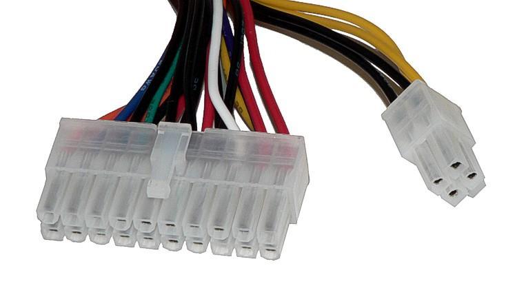 MPC (Main Power Connector) Oznaczenie P1 Ilość pinów 20, 24 (ATX v2.2), 20+4 Główna wtyczka zasilacza ATX podłączana do płyty głównej. Obecny standard ATX przewiduje 24 piny.