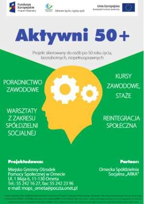 Aktywni 50+ Miejsko Gminny Ośrodek Pomocy Społecznej Wartość projektu 511 892,98 zł