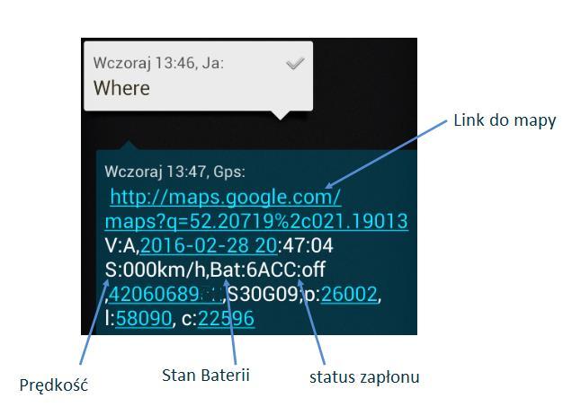 Komendy SMS i Lokalizacja UWAGA Jeśli lokalizator nie reaguje na komendy SMS, należy wysłać komendę