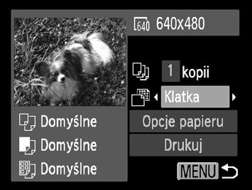 Drukowanie zdjęć Drukowanie filmów Podłącz aparat do drukarki. Wykonaj czynności opisane w punktach 1 5 na str. 98, aby wybrać film.