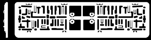 A system of springs perfectly protects the frame against vibrations on the car as well as the registration plate against vibrations inside of the frame.