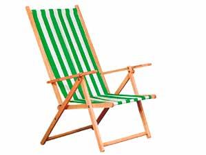 (while fold) Deck chair with armrests and upholstery certificates Liegestuhl