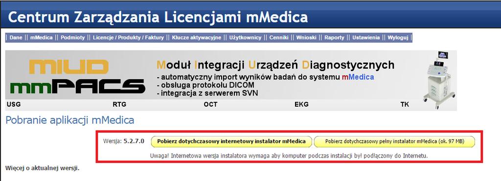 Tryb serwisowy instalatora Kolejnym krokiem jest uruchomienie pobranego pliku instalatora i rozpoczęcie aktualizacji programu, co zostało szczegółowo opisane w: Aktualizacja do nowszej wersji. 4.2.