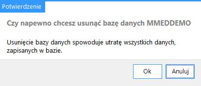 Tryb serwisowy instalatora 3. W kolejnym oknie zostanie wyświetlona lista istniejących baz danych i działań administracyjnych, jakie można na nich wykonać.