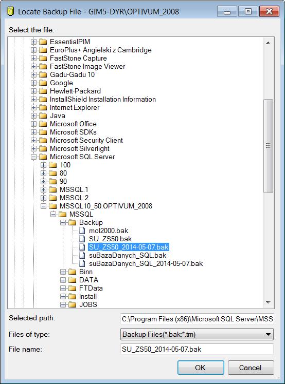 Jak utworzyć i odtworzyć kopię zapasową bazy danych za pomocą narzędzi serwera SQL? 6/8 6.