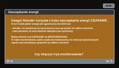 Należy zaakceptować automatyczną instalację przyciskiem na pilocie i poczekać, aż dekoder znajdzie kanały telewizyjne.