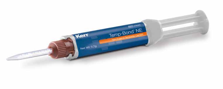 Temp-Bond NE Cement tymczasowy bez eugenolu Temp-Bond NE jest cementem tymczasowym na bazie tlenku cynku bez dodatku eugenolu, przeznaczonym do stosowania u pacjentów uczulonych na eugenol.
