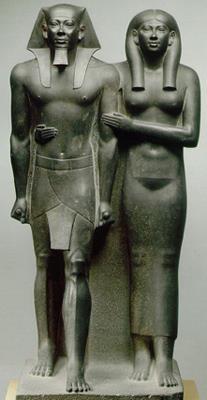 posąg Mykerinosa i jego