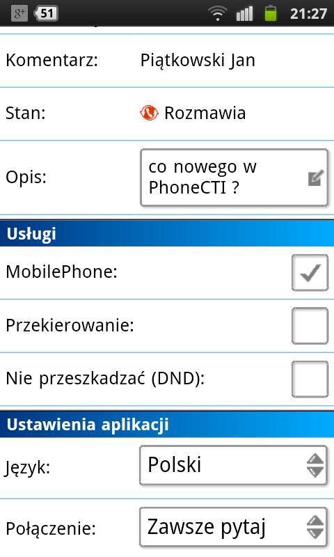 uprawnienia Managera - zdalny dostęp do telefonu pracownika z licencją CTI.