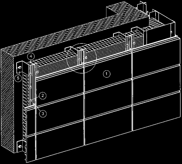 SyStEmy montażu PłytEk CERAmiCZnyCH tonality System Szyn Zaciskowych BAS na pionowej podkonstrukcji - podstawy System BAS 1. Płytka elewacyjna Tonality 2.