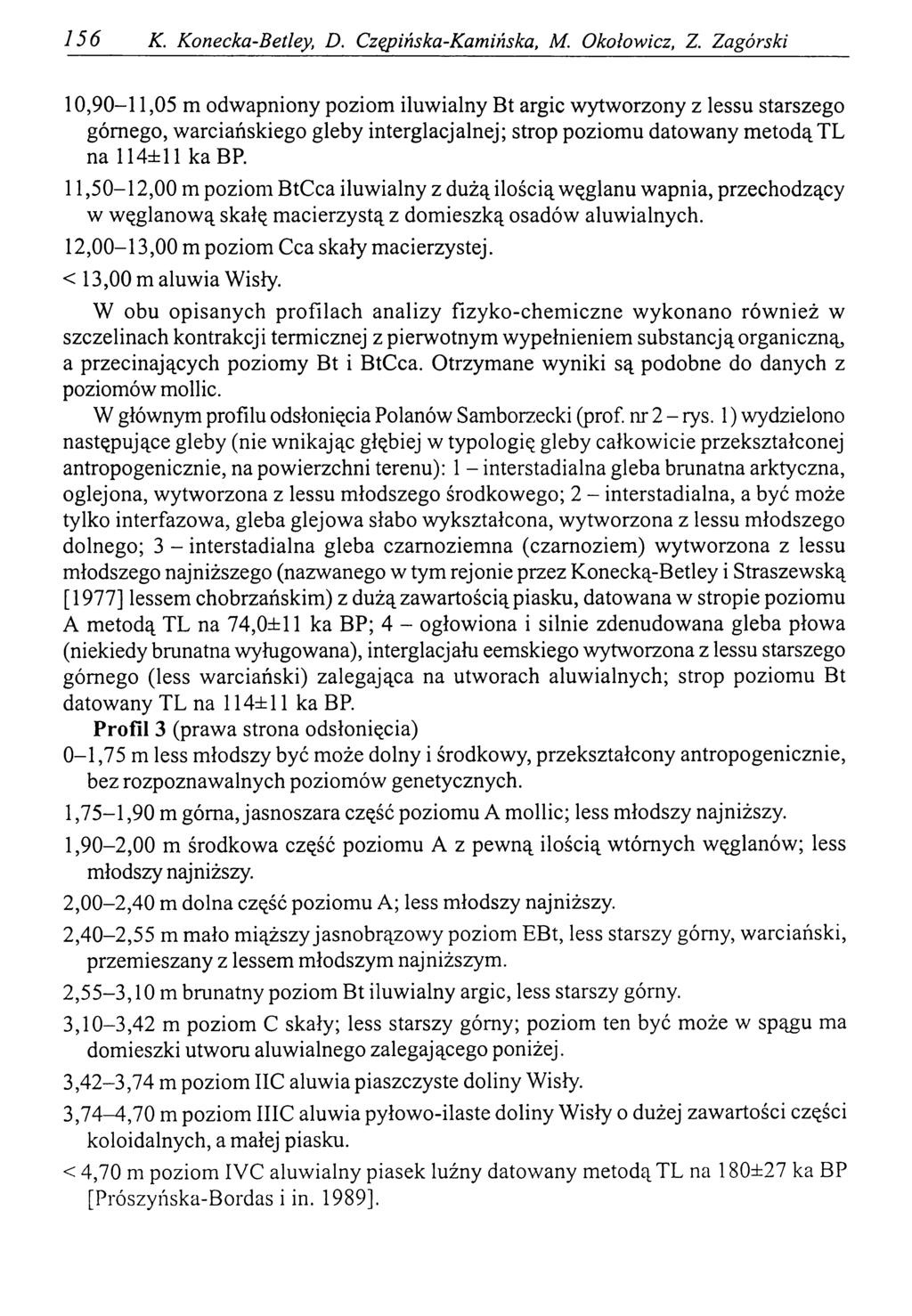 156 K. Konecka-Betley, D. Czępińska-Kamińska, M. Okołowicz, Z. Zagórski 10.