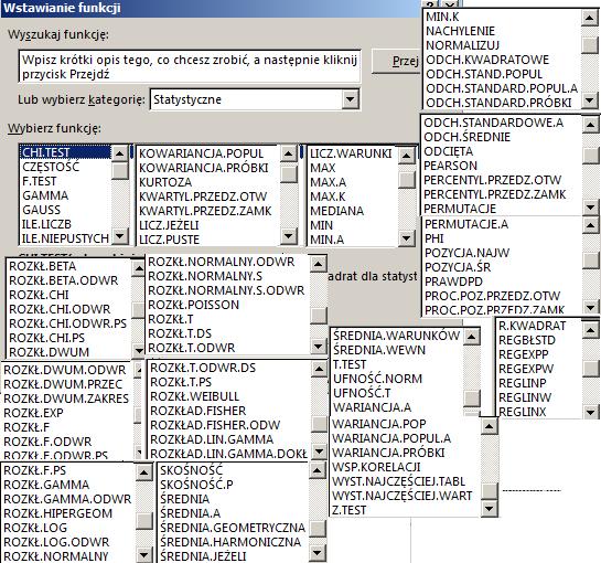 Rysunek 8. Funkcje statystyczne w Microsoft Excel 2013 Funkcje: SUMA, ILE.NIEPUSTYCH, ILE.LICZB, MAX, MIN, ŚREDNIA łączy kilka cech wspólnych: 1.