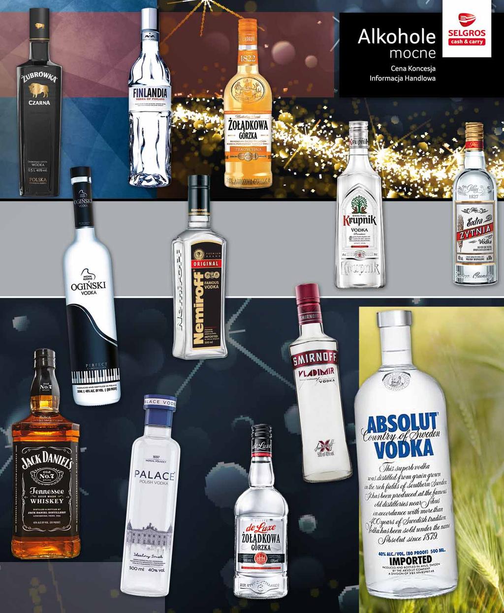 20 99 z VAT 25.82 WÓDKA ŻUBRÓWKA CZARNA 40% 500 ML 1 l w cenie: 36.49, z VAT 44.88 700 ml w cenie: 26.99, z VAT 33.20 po 60039666 22 99 WÓDKA FINLANDIA 40% 500 ML po lub po 12 szt. 38427803 z VAT 28.