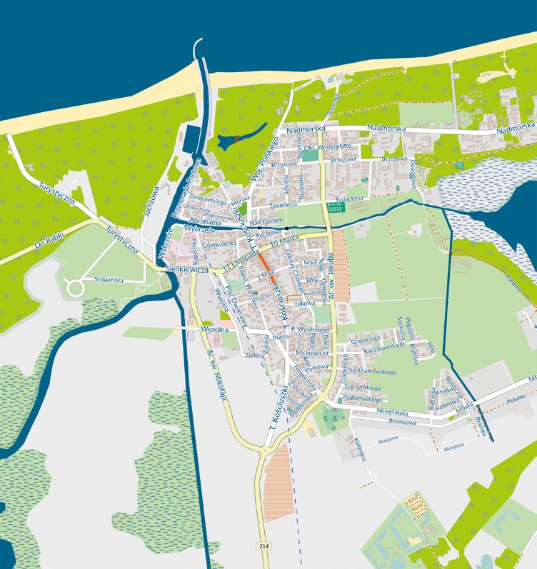 W N E Bałtyk Baltic Sea Plaża A Plaża C S 9 Plaża B 5 3 Port Jachtowy w Łebie 10 8 Park Nadmorski Łabędzi Staw 12 1 13 kierunek Wydmy 7 A LOT - Łeba Jez. Sarbsko A Łeba 4 6 Łeba Policja ul.