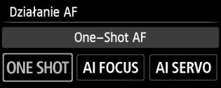 f: Zmiana sposobu działania automatycznej regulacji ostrościn Wybierz charakterystykę działania trybu AF (automatyczna regulacja ostrości) najbardziej odpowiednią dla warunków fotografowania lub