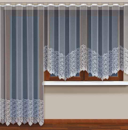 Short curtains (160 cm) available in straight and arch-like version.