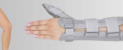 ortezy nadgarstka i dłoni Usztywniona orteza na dłoń i przedramię z ujęciem kciuka AM-OSN-U-02 uszkodzenia i zapalenia ścięgien, zespoły bólowe nadgarstka i kciuka, ostre lub przewlekłe zapalenia