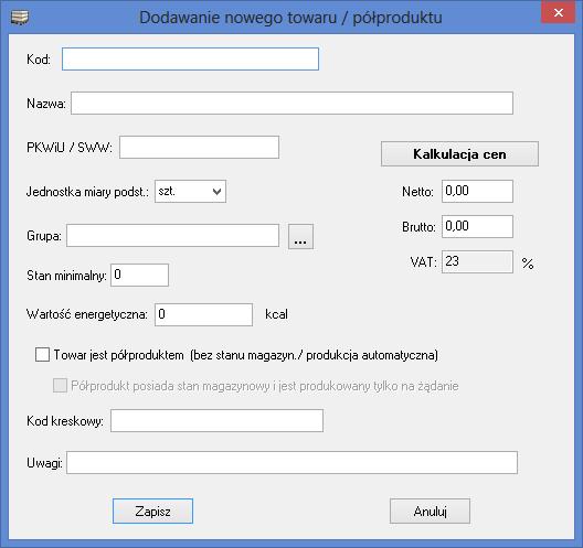 minimalny jest określany dla każdego magazynu z osobna!