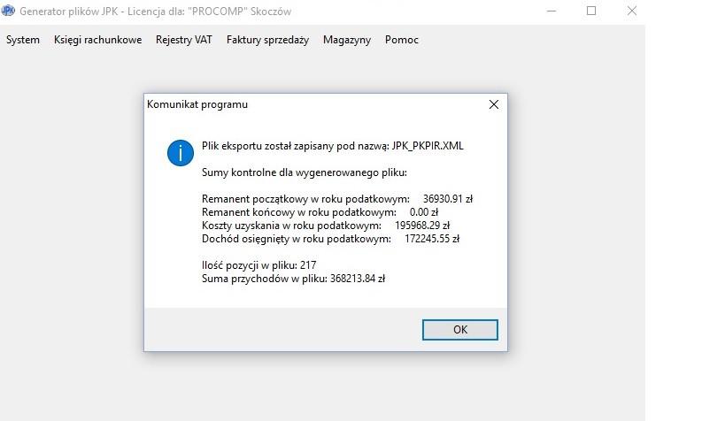 eksportowanych plików XML, wówczas trafią one do tego folderu. Analogicznie z systemu KSIĘGA.