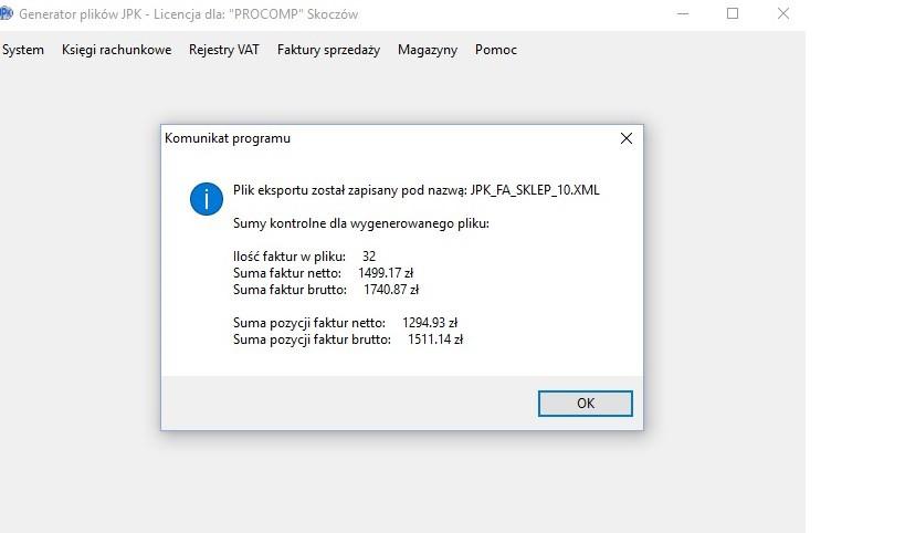 ŁĄCZENIE PLIKÓW FAKTUR SPRZEDAŻY Podczas wskazywania plików do połączenia, system pozwala zaznaczać od razu wiele plików.