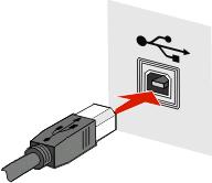 Upewnij się, że kabel USB jest prawidłowo podłączony: 1 Duży prostokątny wtyk należy podłączyć do dowolnego portu USB w komputerze.