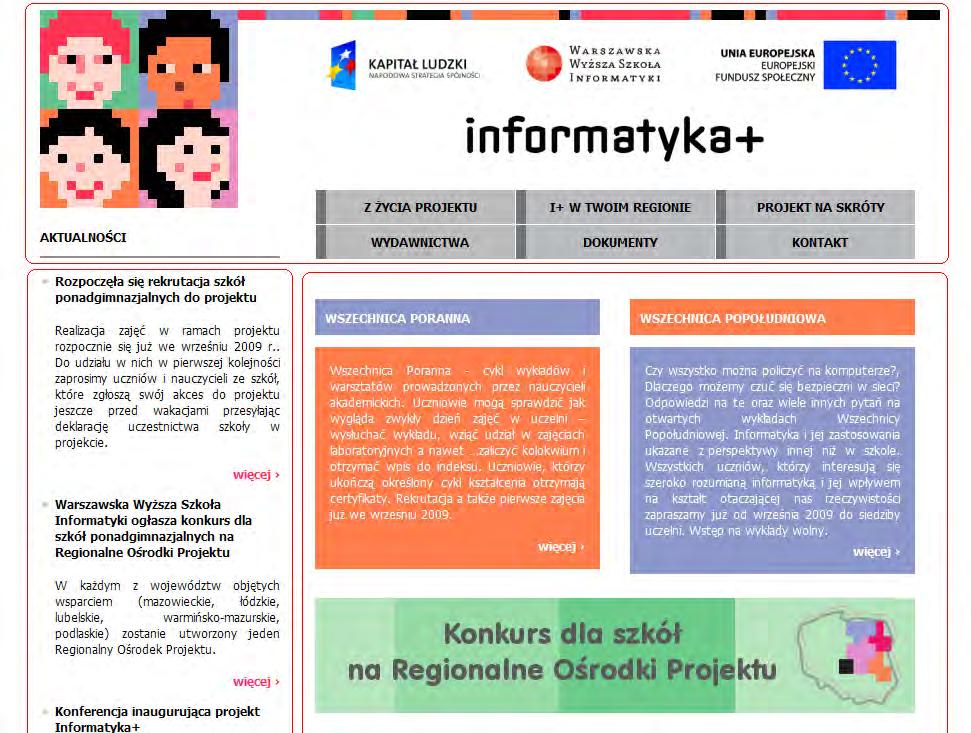 Kompozycja strony obramowanie Grupowanie informacji Utrzymanie