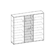ubraniowa 721 1008 G 0304M 180x43x160h Komoda (szkło dekor) 3261 4039 G