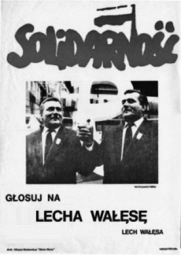 408 Adam Cherek Wybory prezydenckie 1990 Formułę zdjęcia z Lechem Wałęsą, jako jeden ze sposobów na zwycięstwo w kampanii, powielono w 1990 roku przy okazji pierwszych, demokratycznych wyborów