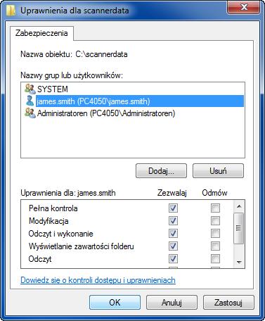 Aby zwiększyć poziom zabezpieczeń, wybierz opcję Wszyscy i usuń pole wyboru uprawnienia Odczyt.