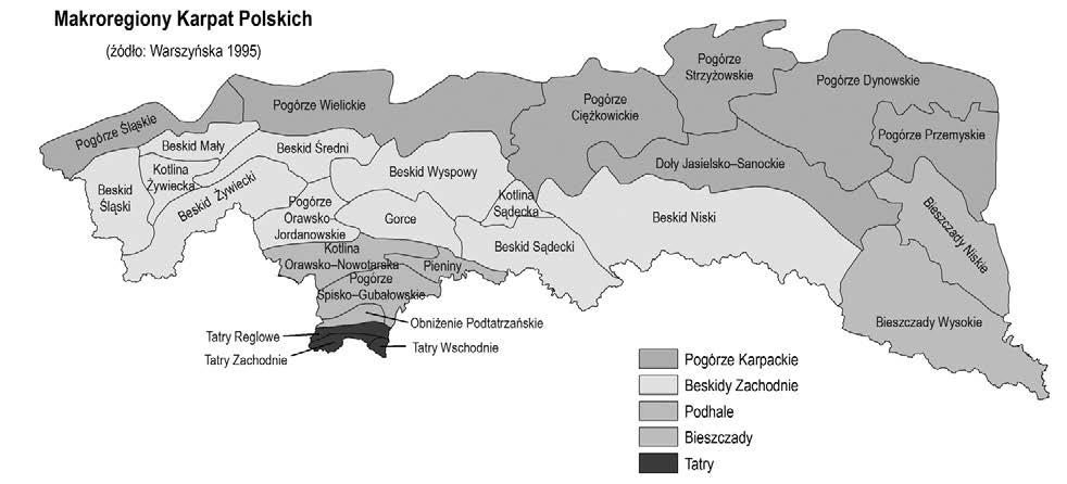 Wybrane uwarunkowania rozwoju turystyki na Pogórzu Dynowskim Bukowskim [10]. Zajmuje ono powierzchnię 1840 km2 i jest największym mezoregionem Pogórza Karpackiego w Polsce [9] (ryc. 1). Ryc. 1. Pogórze Dynowskie na tle regionów fizycznogeograficznych Karpat Polskich Źródło: http://www.