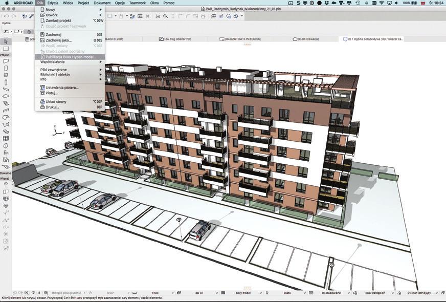 DO CZEGO SŁUŻY BIMx? ZAPIS MODELU BIM DO FORMATU BIMx Wielokrotnie nagradzana aplikacja BIMx oferuje unikalną technologię przeglądania dokumentacji projektowej, zsynchronizowanej z modelem 3D.