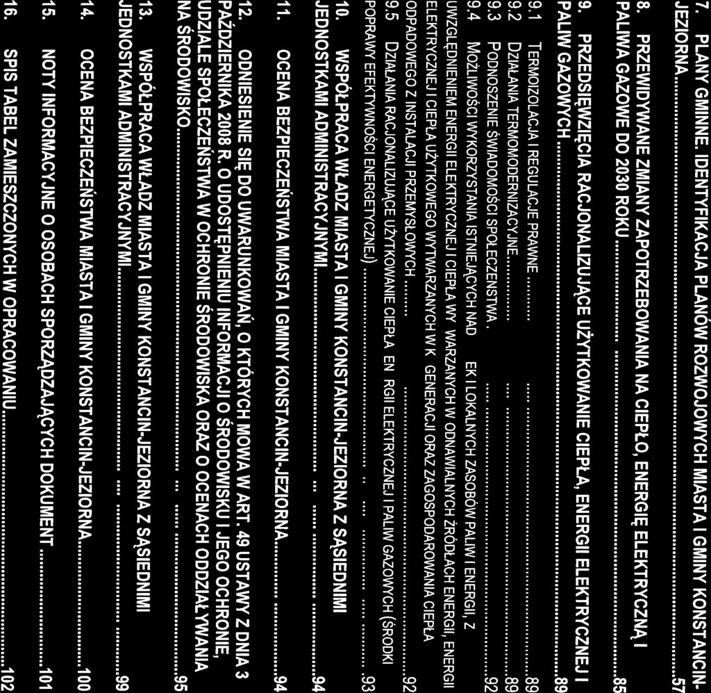 4 Założena do planu zaopatrzena w energę elektryczną, cepło palwa gazowe dla Gmny Konstancn-Jezorna na lata 2014-2030 7. PLANY GMINNE.