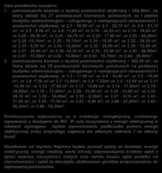 budynku administracyjno usługowego o następujących oznaczeniach i powierzchni użytkowej: nr 2.1-56,80 m 2, nr 2.3-22,70 m 2, nr 2.