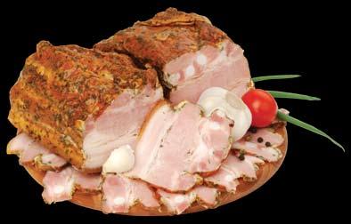 1,5 kg 35 dni VAC BOCZEK PO ŻYDOWSKU INDEKS: 1211, 2211 Pakowane próżniowo VAC. CHARAKTERYSTYKA: Boczek wysokiej jakości, pocięty w paski o szerokości 8-10 cm, wędzony, parzony.