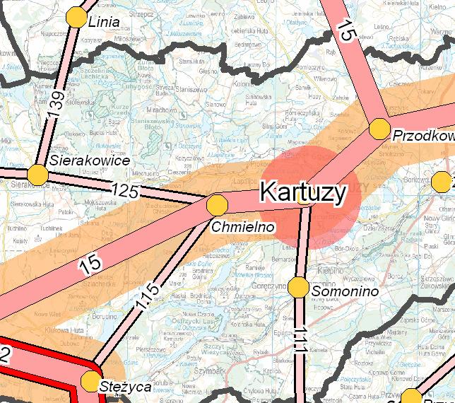 2.3.2 Inne formy komunikacji Dla pełnego obrazu sieci komunikacyjnej w analizowanym obszarze, przedstawienia wymagają trasy rowerowe przebiegające przez teren Gminy Chmielno.