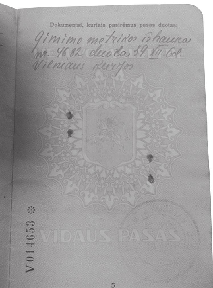 Švenčionėlių valsčiaus savivaldybės išduoto Lietuvos vidaus paso fragmentas, NAA, f. 2738, b. 1, l. nenumeruoti daug tūkstančių Vilniaus ir aplinkinių vietovių gyventojų, dalis jų sugrįžo po 1920 m.