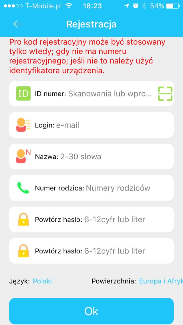 lub wskanuj kod QR - Login: Podaj swoje Imię (lub nick), które chcesz używać do pracy z SeTracker -