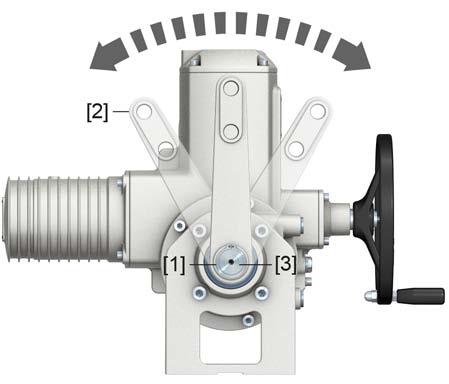 Montaż 2.2. Zmiana położenia dźwigni W razie potrzeby można zmienić położenie dźwigni. Rysunek 3: Zmiana położenia dźwigni [1] Pierścień osadczy sprężynujący [2] Dźwignia obrotowa [3] Wał napędzany 1.