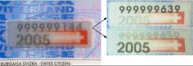 Zmienny obraz laserowy (113), (114) 158 Widziany obraz zmienia się w zależności od kąta patrzenia.