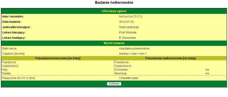 obsługi Pracowni Szpitalnych Formularz nr 2