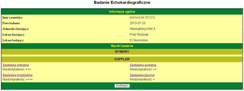 Pracowni Szpitalnych Formularz nr 3 Badanie