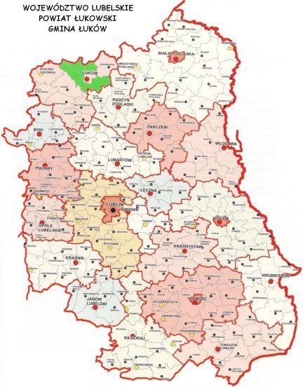 POŁOŻENIE Łuków położony jest na styku Mazowsza, Podlasia i Lubelszczyzny - stanowi ono naturalną bramę na wschód do terenów Rosji, Ukrainy i Białorusi.