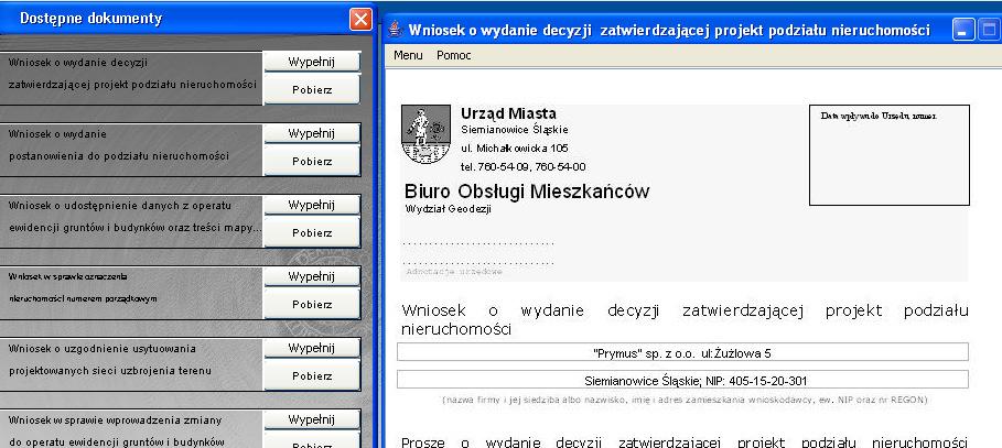 W przypadku zarządzania dokumentami petent ma moŝliwość za pomocą interfejsów systemu ASISSO wybrać odpowiedni dokument do edycji dostępny na stronach urzędu, wypełnić go za pomocą przygotowanego