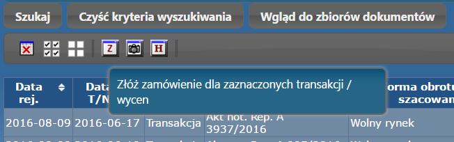 1. Zbiór danych RCiWN / wyciąg z RCiWN W celu złożenia zamówienia na zbiór danych RCiWN lub wyciąg z RCiWN należy: a) wyszukać transakcje/wyceny zgodnie ze wskazówkami z punktu II.1.; b) z wyników wyszukiwania wybrać transakcje / wyceny, dla których ma zostać przygotowany zbiór danych RCiWN / wyciąg z RCiWN.