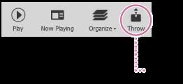 5 Wybierz [MHC-V90DW] z menu Throw aplikacji Media Go. 6 Wybierz utwór do odtworzenia i dostosuj głośność. Wybrany utwór zostanie odtworzony przez zestaw audio.