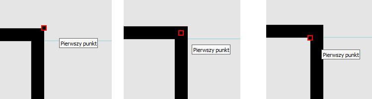 Wymiar wyrównany Odległość pomiędzy dwoma punktami nazywana także jako wymiar skośny. 1. Z paska menu wybierz Rysuj Wymiar wyrównany, lub kliknij na pasku narzędzi. 2. Wskaż pierwszy punkt.