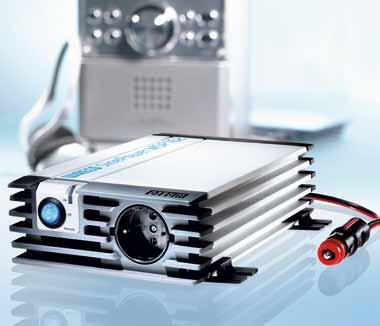 106 Inwertery sinusoidalne Zalety: Układ elektroniczny sterowany mikroprocesorem zapewniający czyste napięcie sinusoidalne Ochrona przed przeciążeniem i zwarciem