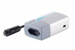 Niedrogi inwerter PocketPower SI 102 dostarcza sinusoidalne napięcie przemienne 230 V wystarczające dla wielu zastosowań.