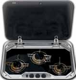 Dometic CRAMER CE99-ZF460-I-G 2-palnikowa kuchenka ze szklaną pokrywą Moc: 2 x 1,6 kw Zużycie gazu: 233 g/godz Przyłącze gazu: 30 mbar Pokrywa z odpornego na temperaturę szkła hartowanego, zdejmowane